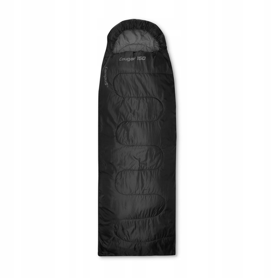Śpiwór turystyczny mumia Campus Cougar 150 czarny lewy