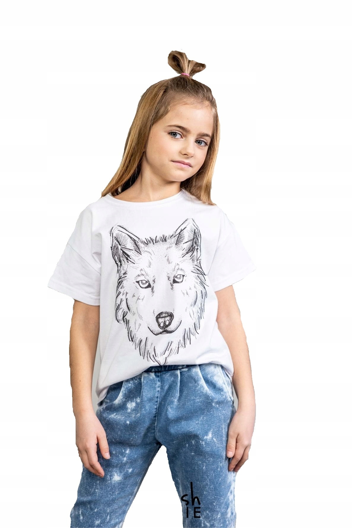 

Biały t-shirt z wilkiem Mash Mnie 140 146