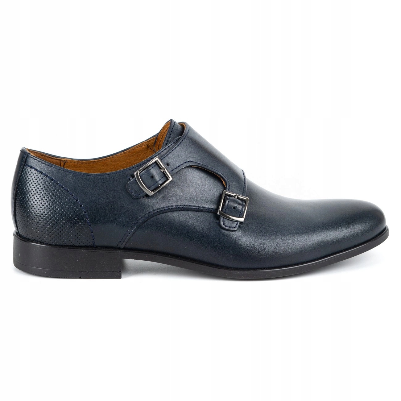 Pánské boty návštěvní kožené monki sponou 341 tmavě modré 40