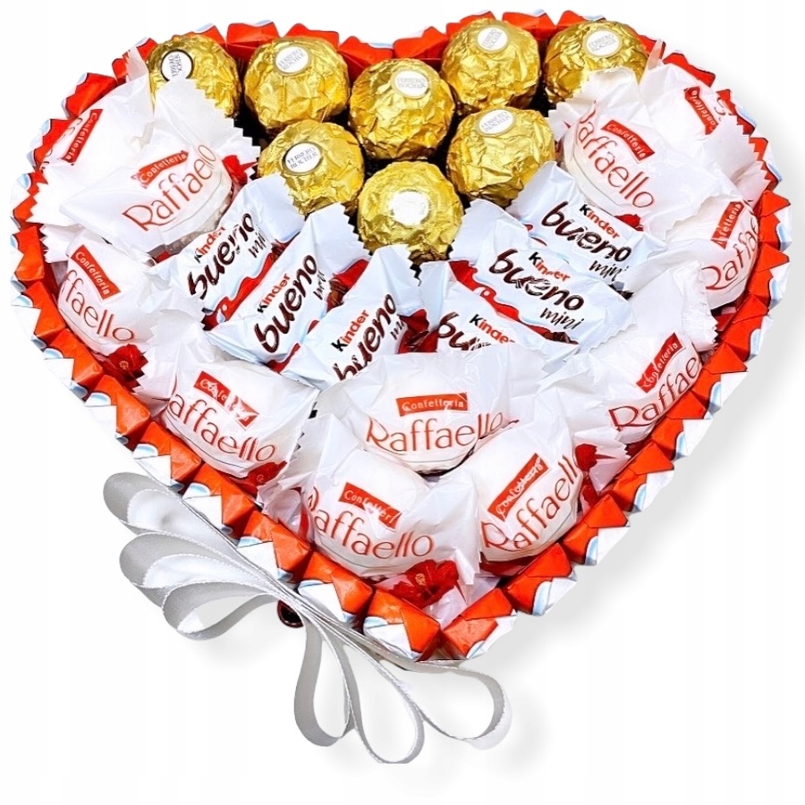 Tort Serce mix słodyczy Zestaw Słodki Upominek Dzień Matki