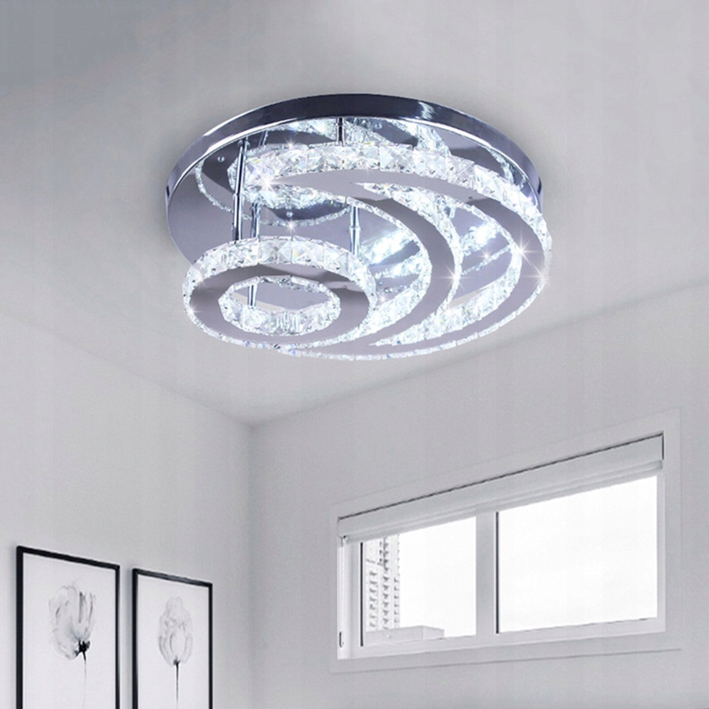 Lampa Wisząca Plafon Żyrandol Crystal 5 Kryształ