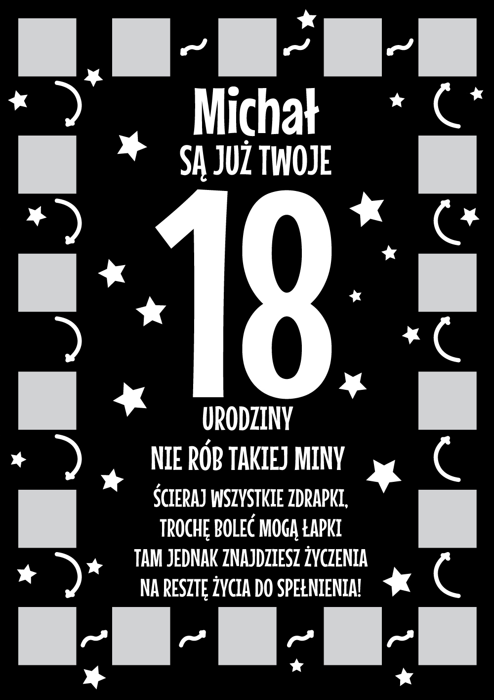 

Prezent 18 urodziny Zdrapka plakat Personalizowany
