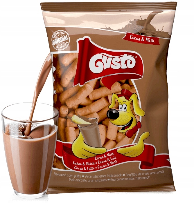 Levně Sada Gusto Kukuřičné křupky s příchutí kakaa a mléka 80 g 18 Kusů