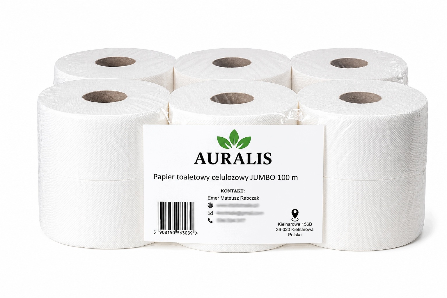 Toaletní papír Auralis 100 m 2 vrstvy Celulózový Velká role 12 ks ks
