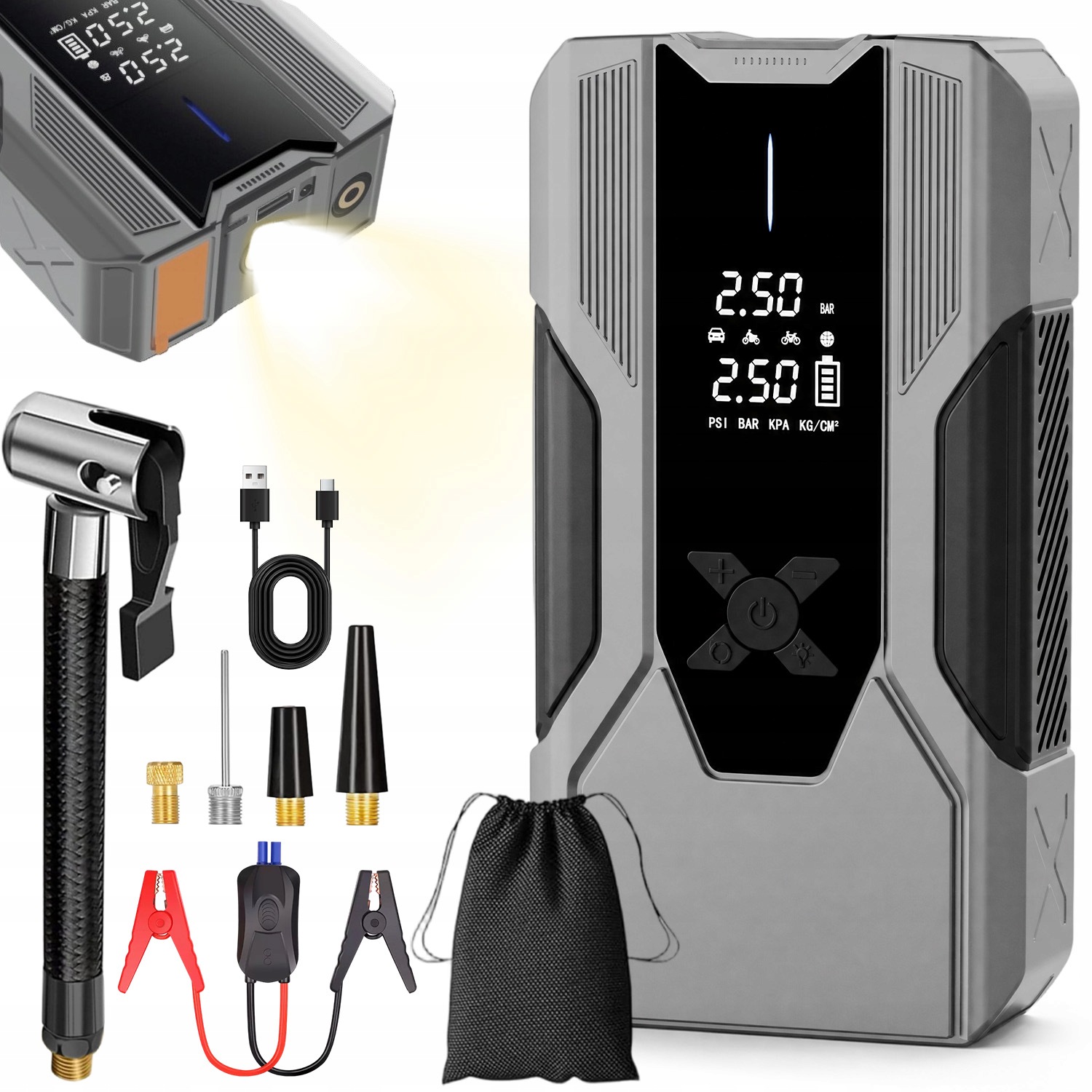 Zariadenie Na Štartovanie Jump Starter Booster 8000 Mah Powerbanka Do Auta