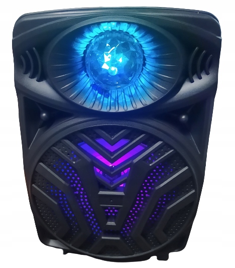 GŁOŚNIK BLUETOOTH BEZPRZEW 8" Z KULĄ ŚWIETLNĄ Kolor czarny