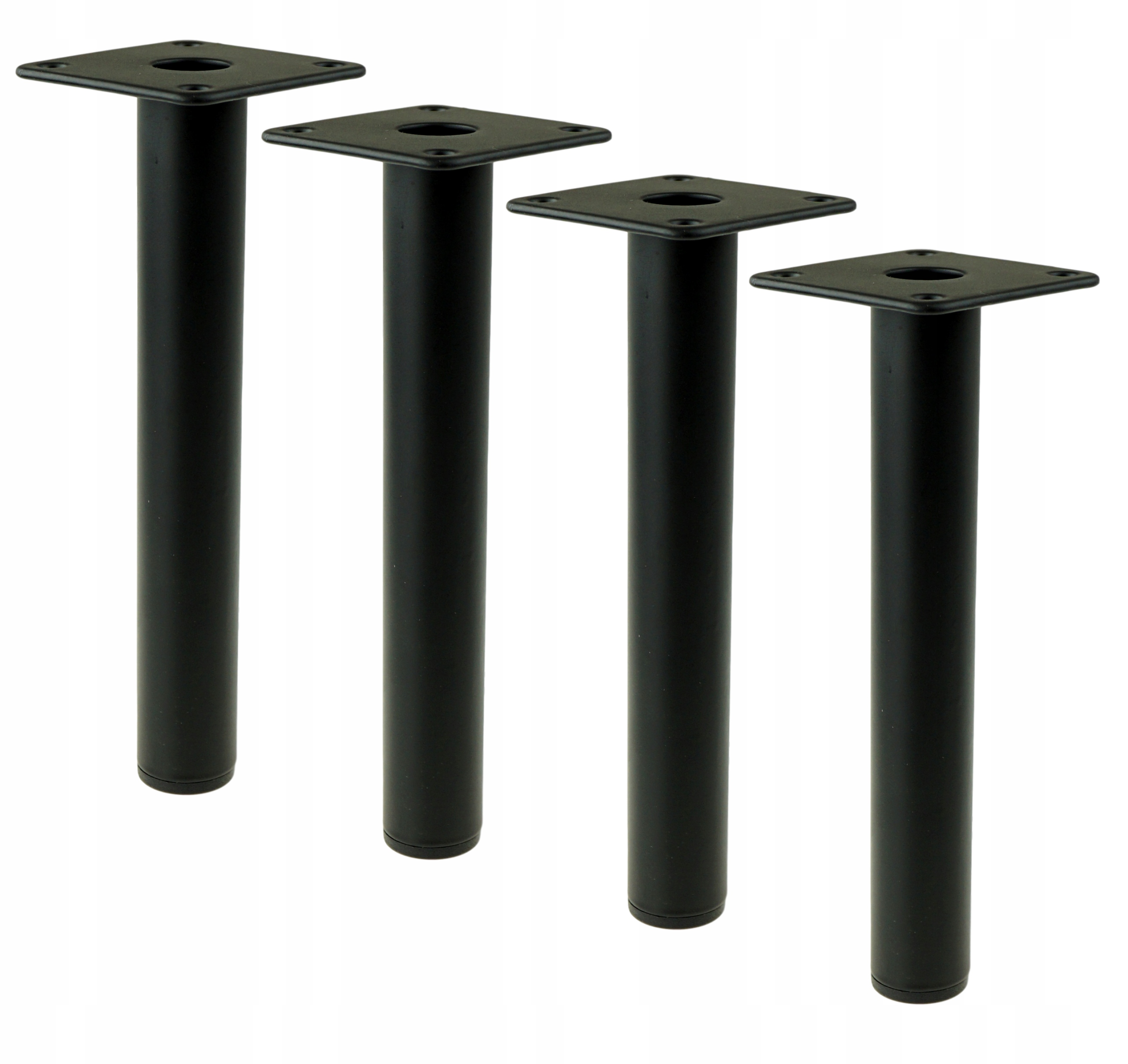 

4x Noga fi 25 nóżka meblowa czarna 23 cm z blachą