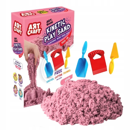 ART CRAFT Piasek Kinetyczny Zapas Piasku Kinetycznego 1 kg Różowy