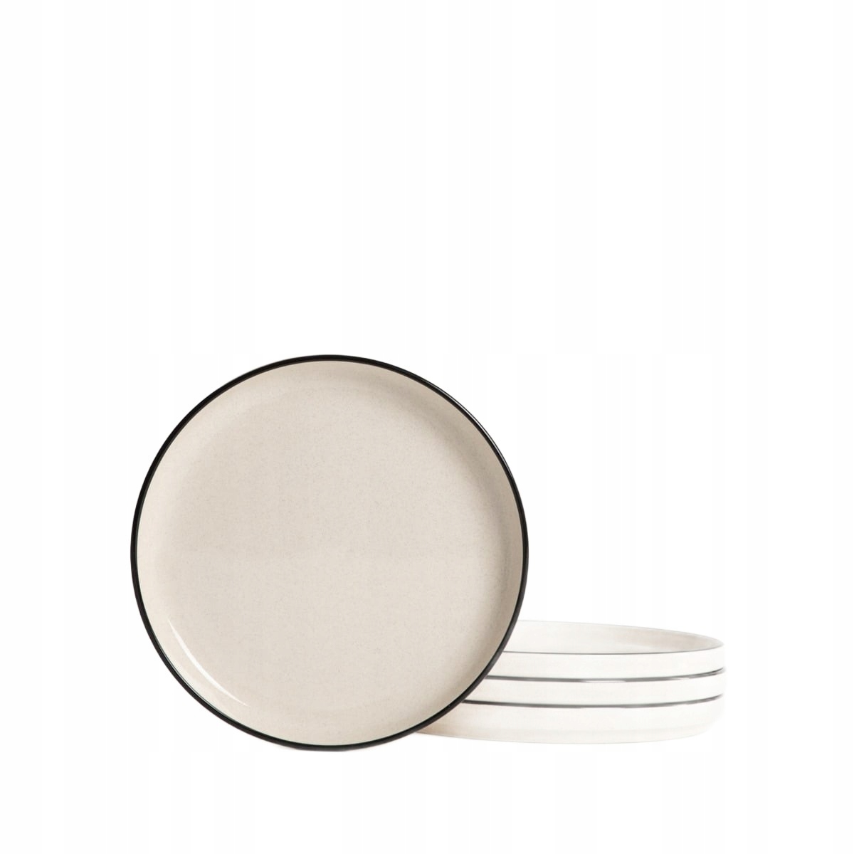 Sada dezertních talířů Azra s černým okrajem, 4 ks Homla