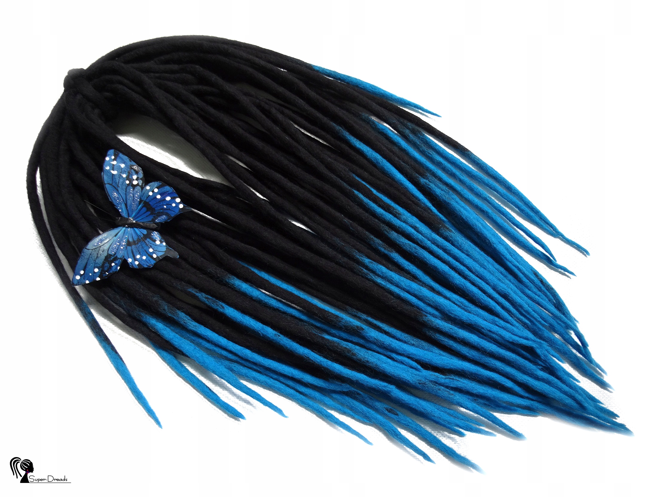 Vlněné pastelky Dredy, černé modré, Temná Řeka, 40 kusů