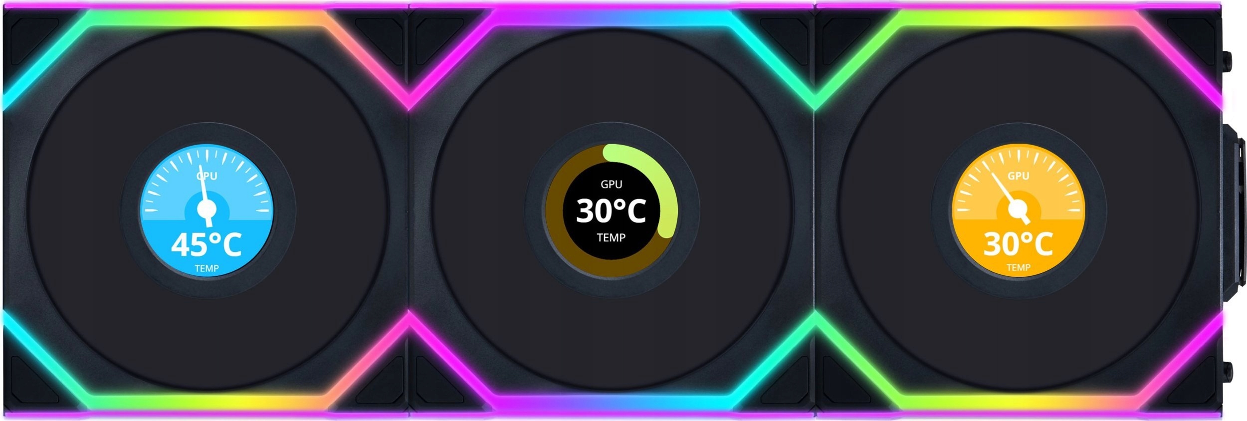 Wentylator Lian Li Uni Fan Sl Wireless LCD 120 Reverse Blade 3-pack czarny