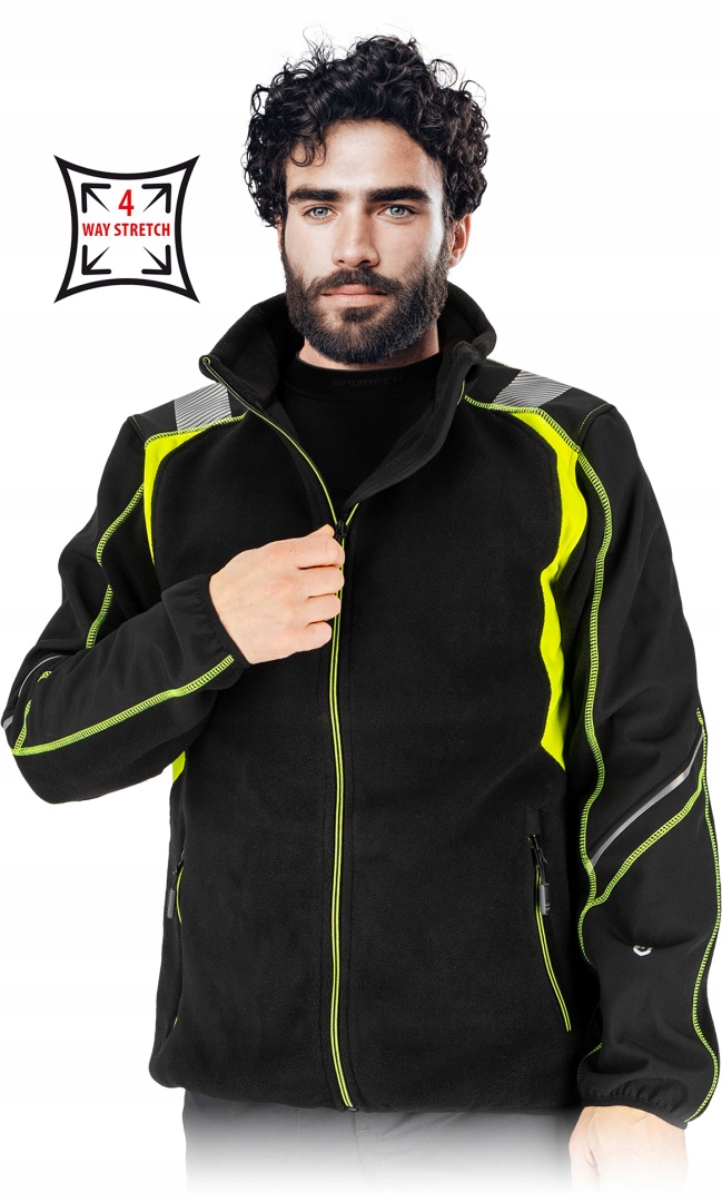 Pánská Mikina Fleecová Reflexní rukávy Softshell Prodyšná Tayger By XL