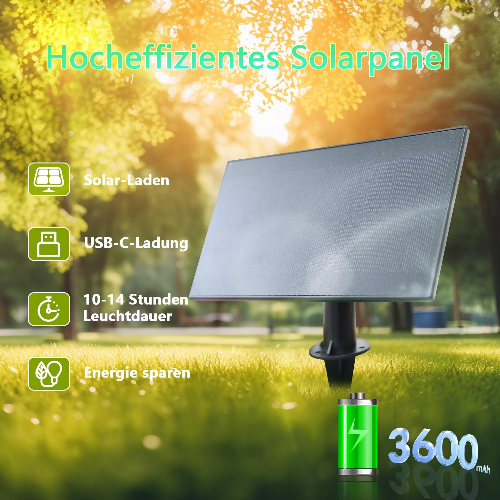 ZOTOYI Solarne Lampki Ogrodowe 15M IP65 24+2 LED Wodoodporne — miniatura 5
