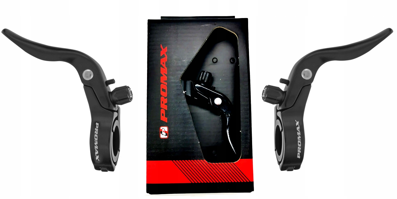 Nowe Klamki hamulca Promax Race 2 szt. P+l Czarne 31,8 Redukcja 23,8 Box