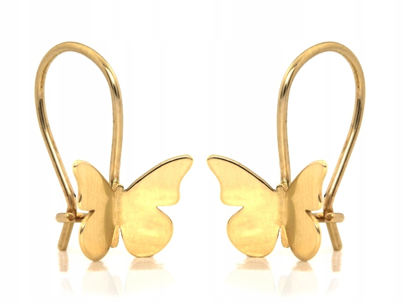 Náušnice zlaté motýlky 585 14k na biglu pro ženy 0.70g