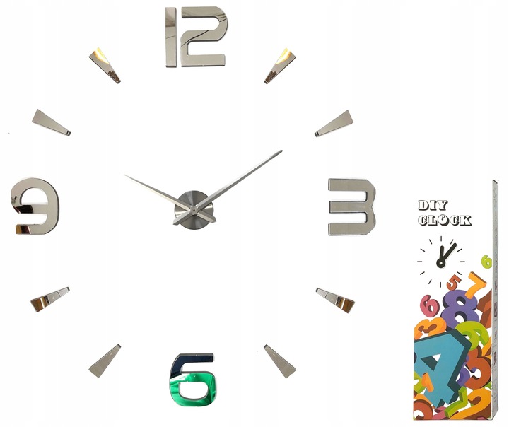 

Zegar Ścienny Nowoczesny Lustrzany Naklejany Diy