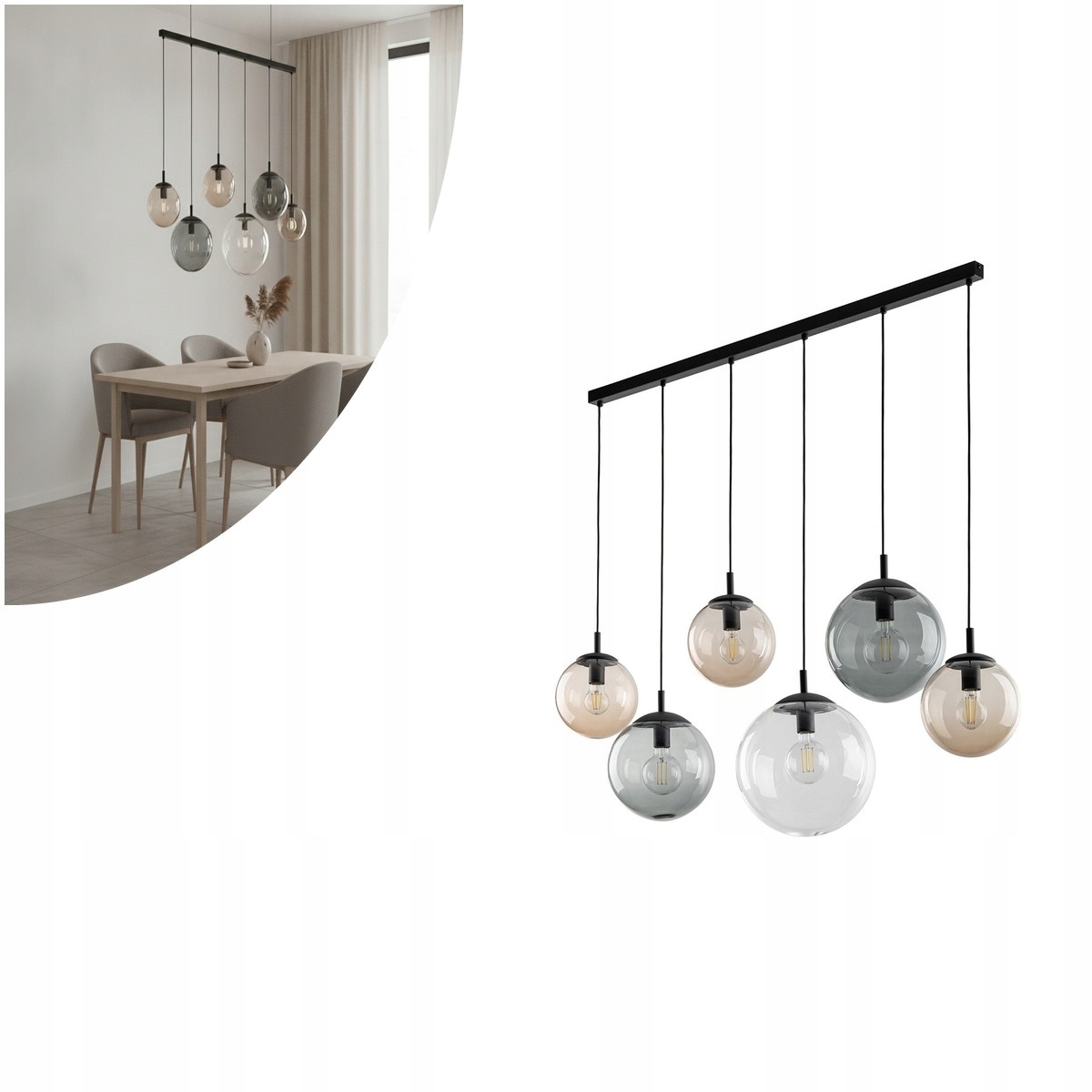 Závesná lampa Esme viacfarebná moderná nad jedálenský stôl Tk Lighting