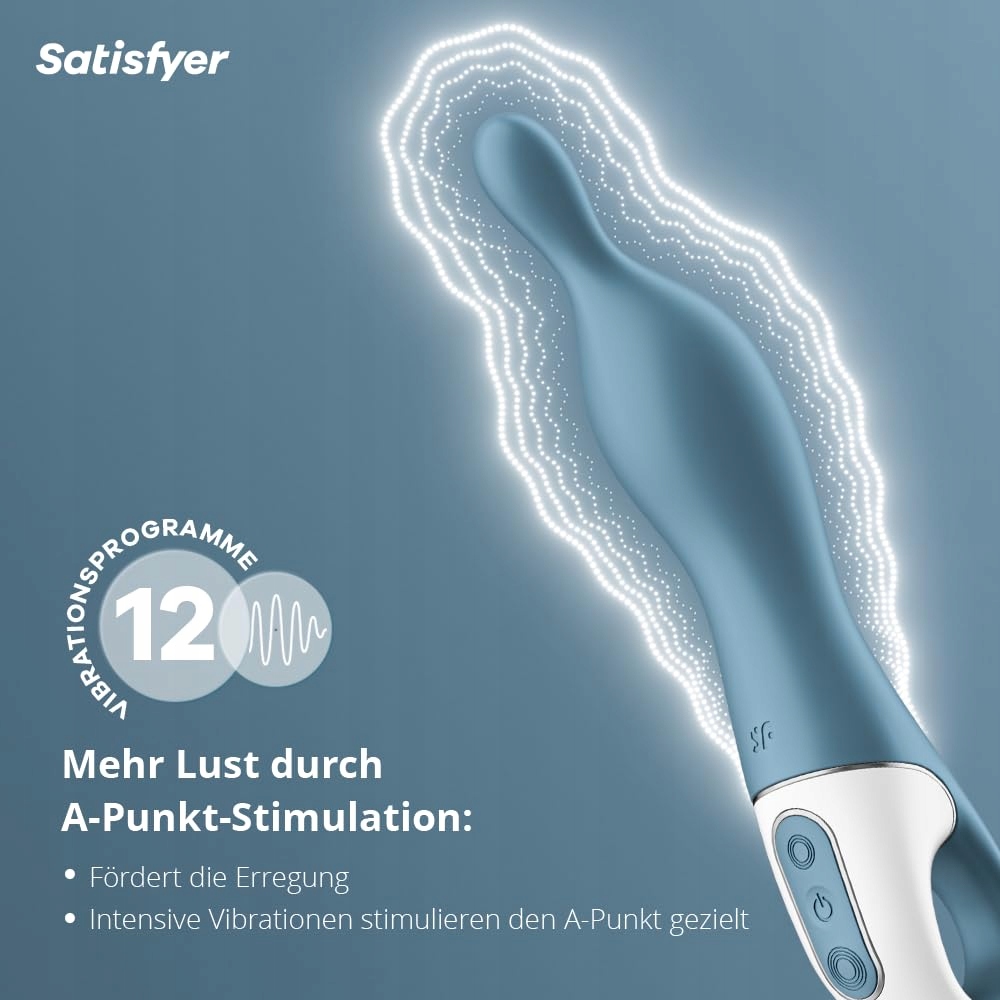 SATISFYER A-Mazing 1 Wibrator Klitorisowy i Punktu A Wodoodporny Niebieski — miniatura 2
