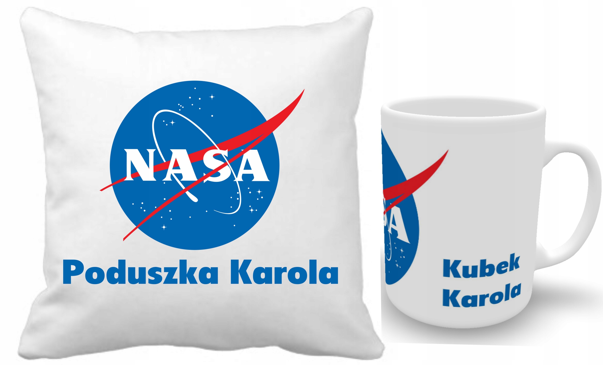 

Nasa Zestaw Poduszka+kubek+imię