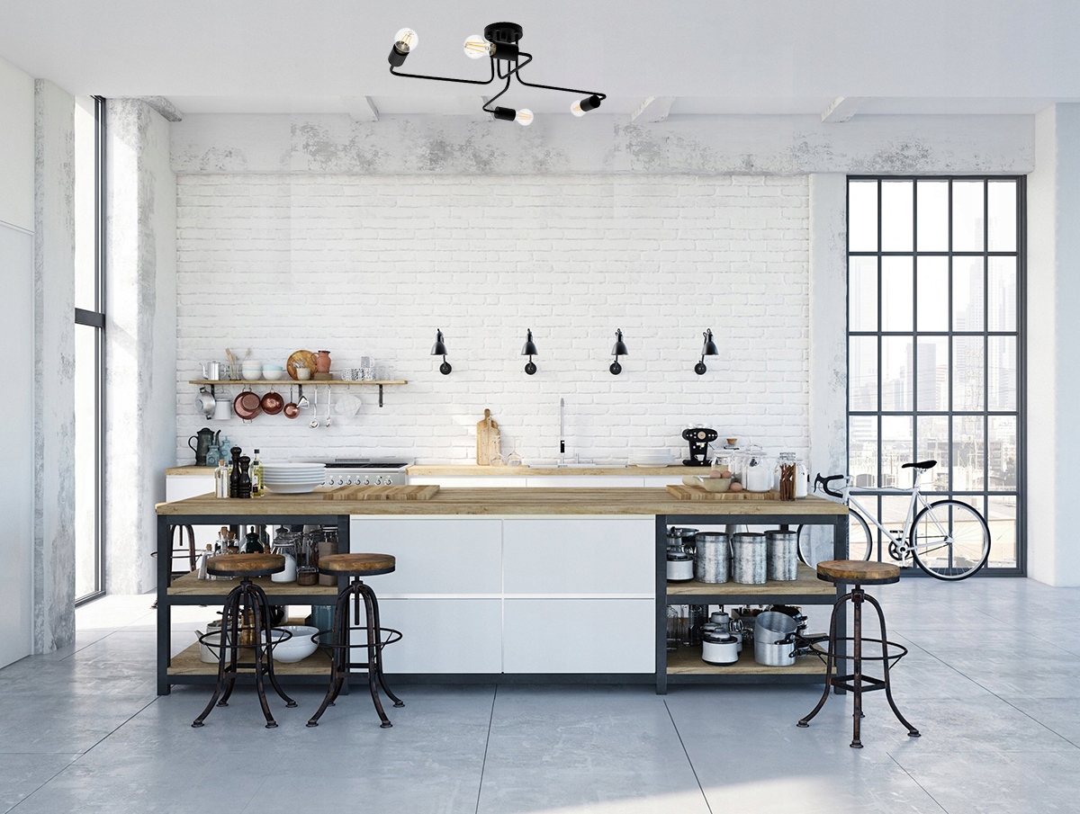 LAMPA SUFITOWA ŻYRANDOL PLAFON PAJĄK 4 RAMION LOFT Marka Led-lux