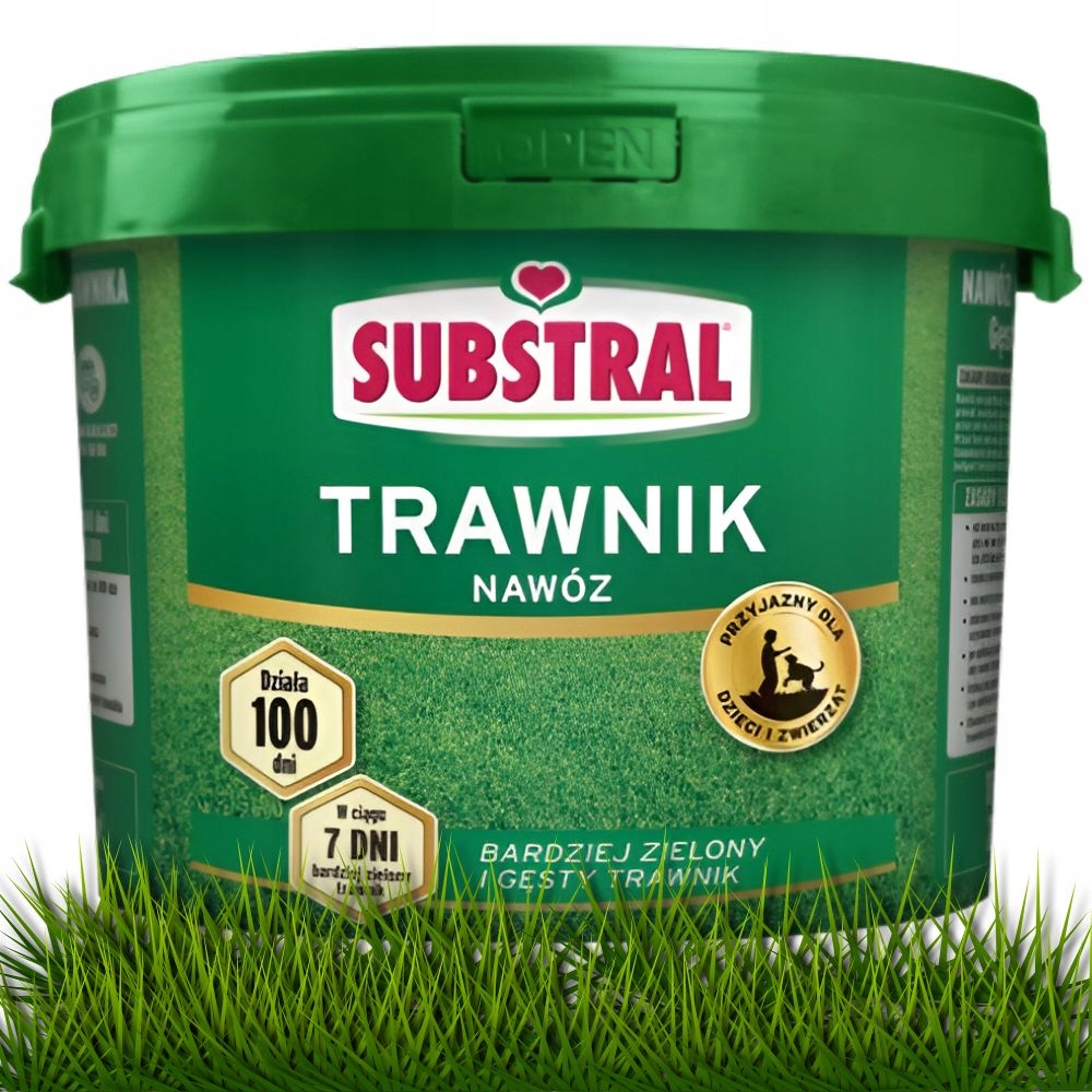 Nawóz do trawnika Substral zielony trawnik trawa na boisko 100 dni 9,5 kg