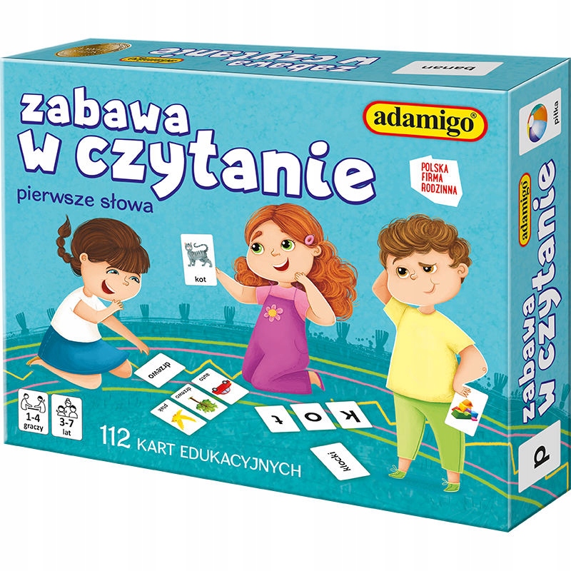 Gra Zabawa w czytanie, karty, Adamigo
