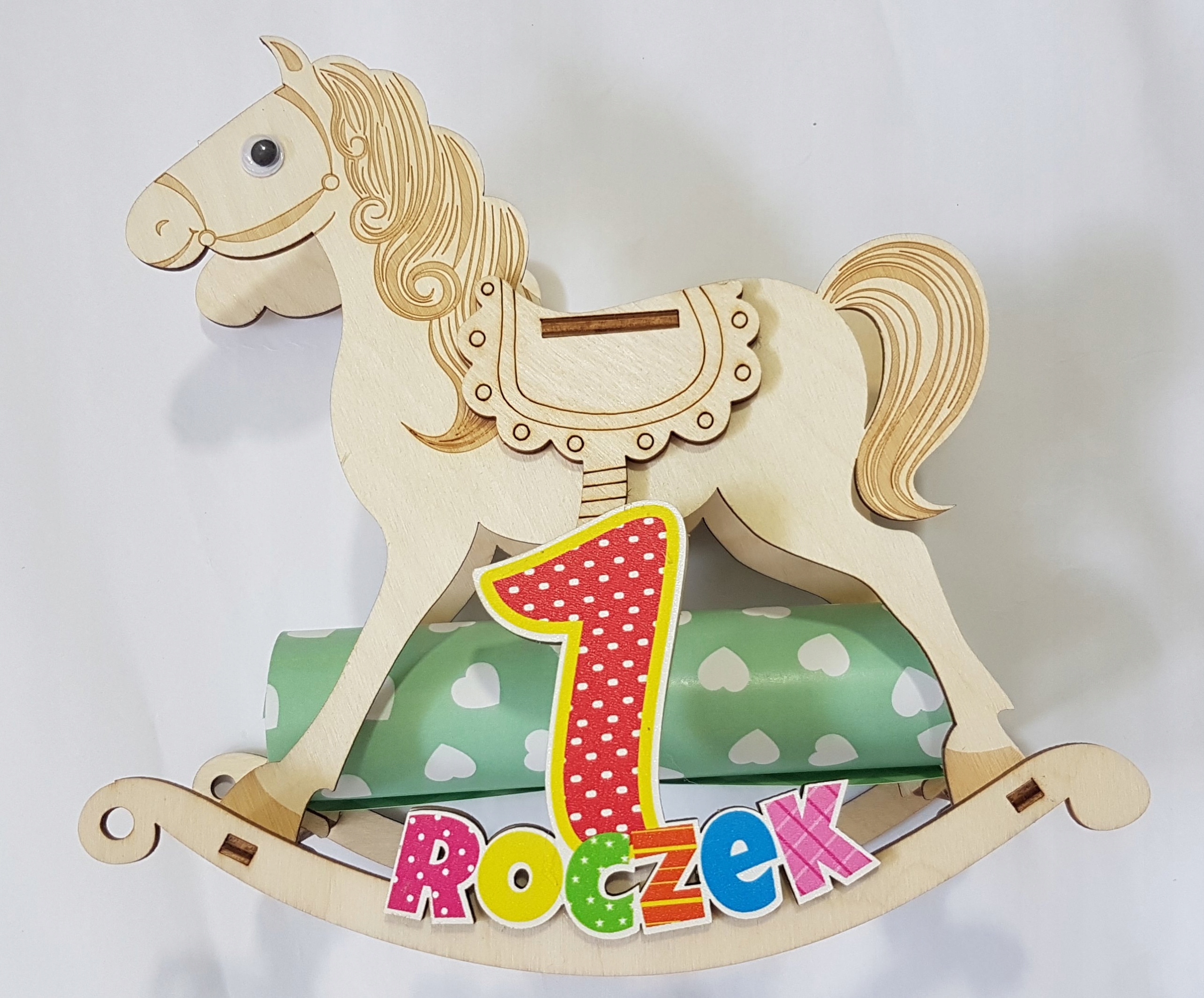 konik sklejka 1 roczek - kolorowa kartka życzenia — 5