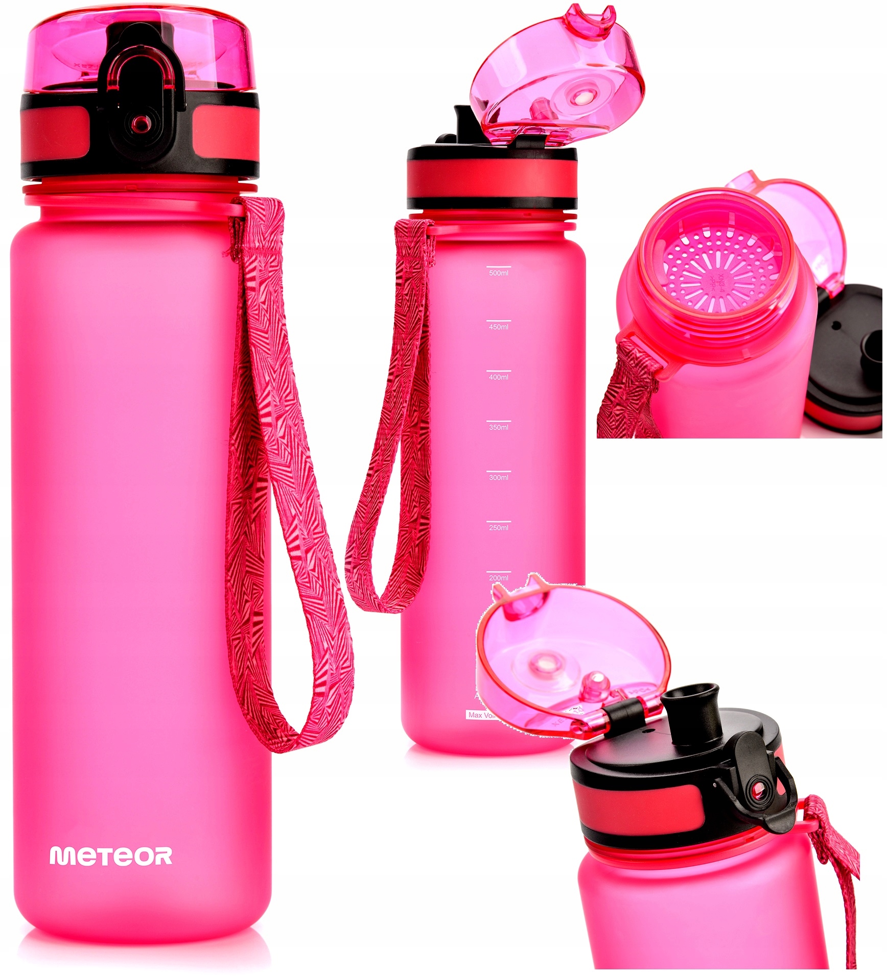 Butelka Bidon Na Wodę Soki Do Sportu Siłownia Fitness 500ML Meteor Solidna