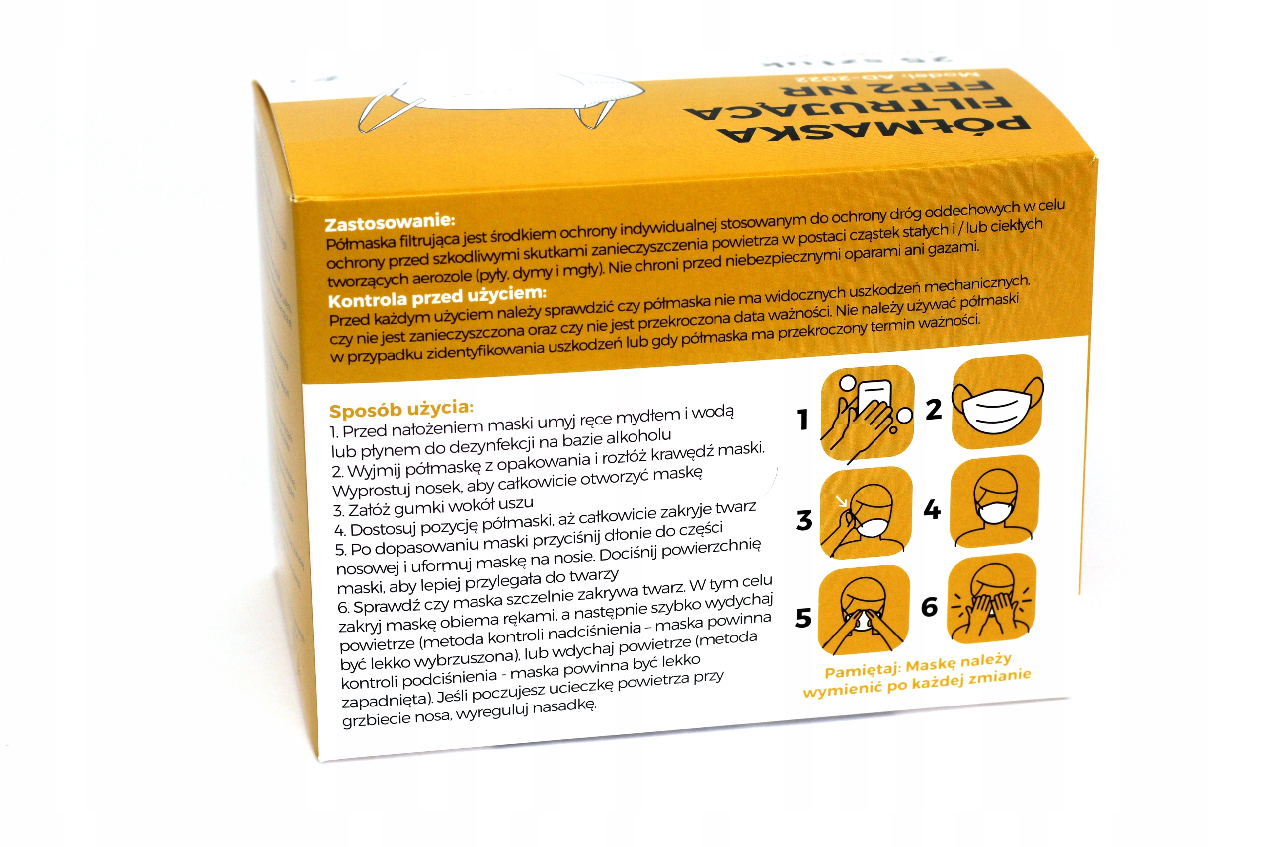 1x MASKA FFP2 ANTYWIRUSOWA 5W MASECZKA CERTYFIKAT Marka Adrianno