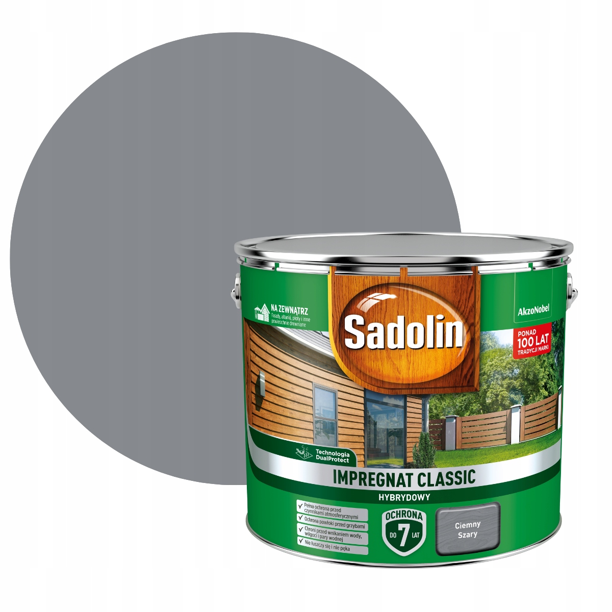 Sadolin Classic Impregnat 9L Szary Ciemny