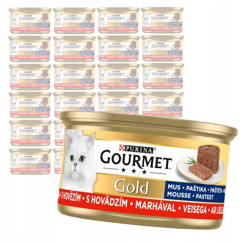 Gourmet Gold Mus Z Wołowiną Mokra Karma Dla Kota 24x85g
