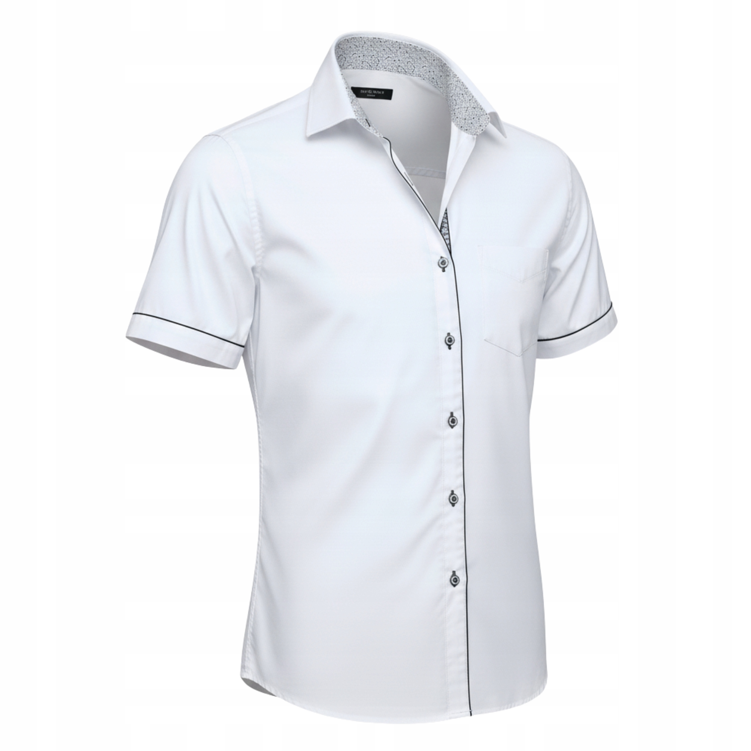 Koszula Męska biała krótki rękaw rozmiar 40/41 bawełna