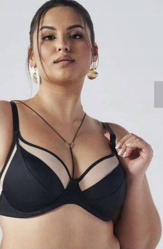 Polovyztužená podprsenka Ava 2135 černá semi-soft elegantní spodní prádlo