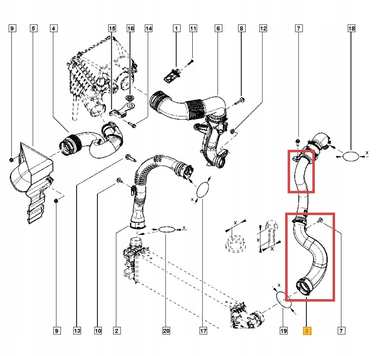 OE RENAULT TRAFIC III 1 6DCI 14 PRZEWOD POWIETRZA Part manufacturer other