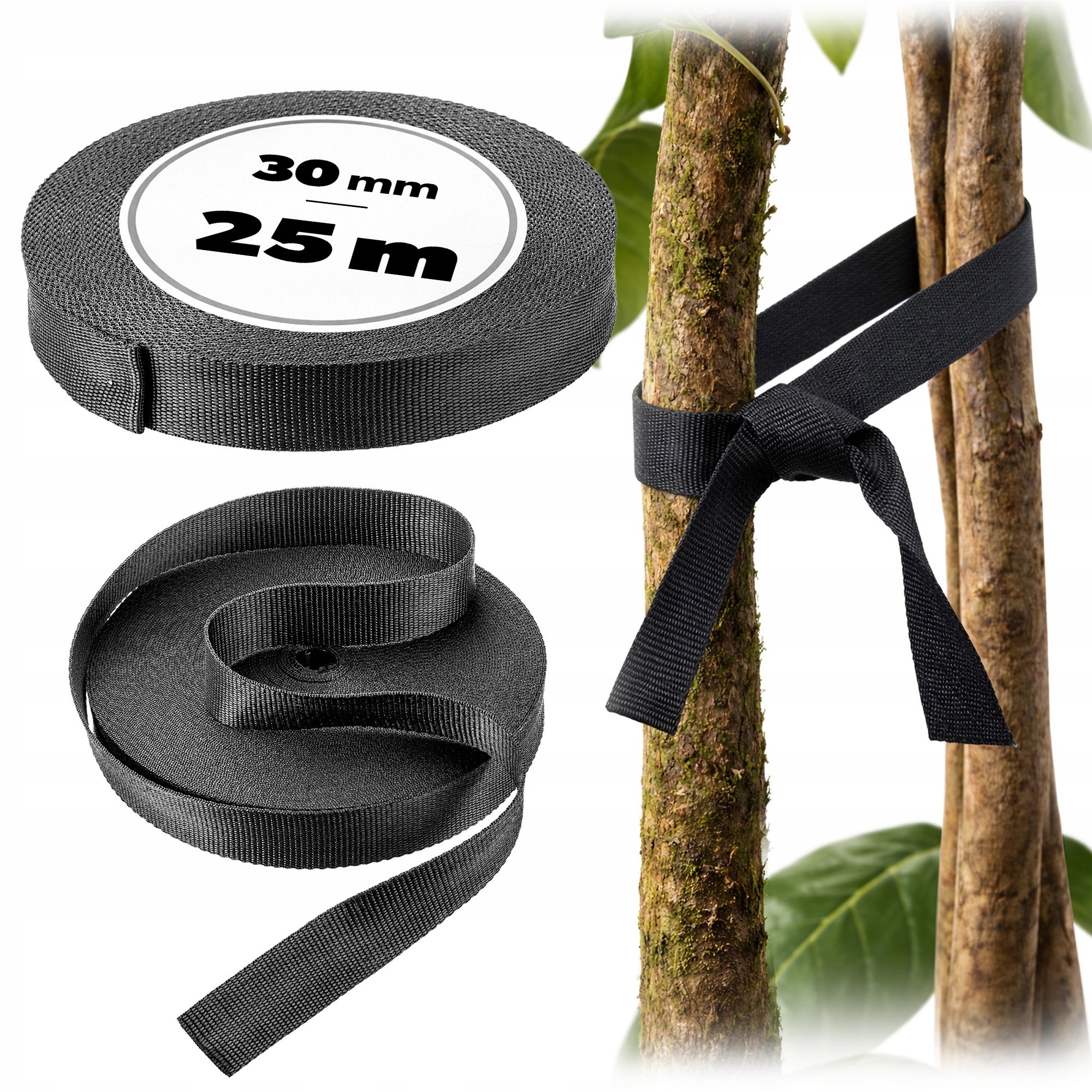 TAŚMA OGRODOWA DO PODWIĄZYWANIA ROŚLIN 30mm/25m DRZEW KRZEWÓW DRZEWEK MOCNA