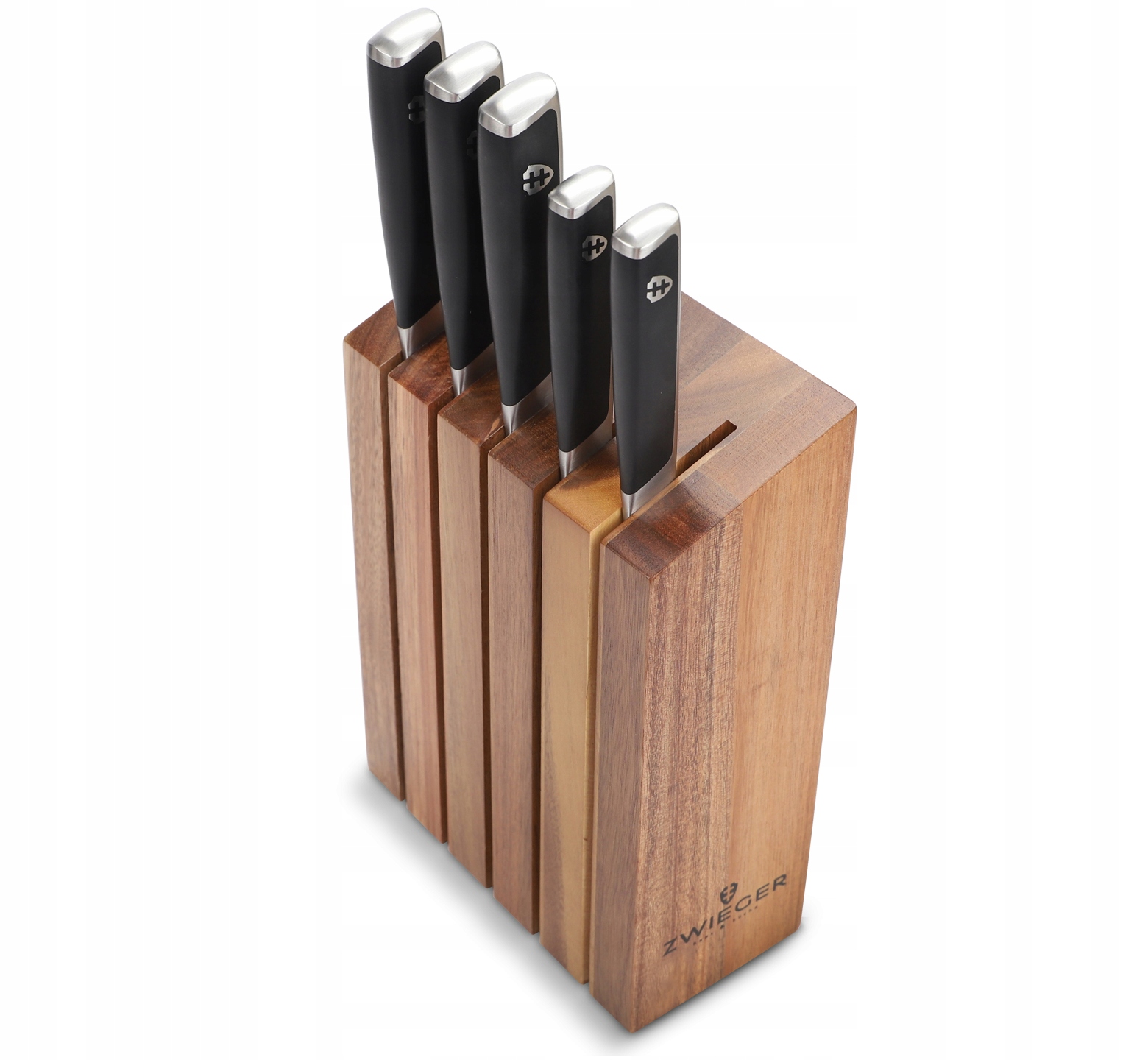 Zestaw noży w bloku Zwieger Magneto 5 szt. Drewno stal nierdzewna