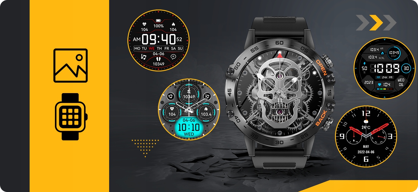 SMARTWATCH ZEGAREK MĘSKI MENU PL ROZMOWY SMART WATCH WODOODPORNY + GRATIS Szerokość koperty 48 mm