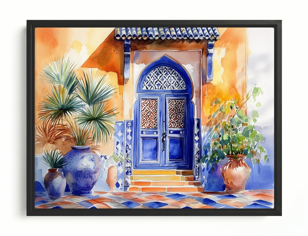 Obraz Rám American Box Architektúra Arabska Maroko Dvere Keramika 80x60