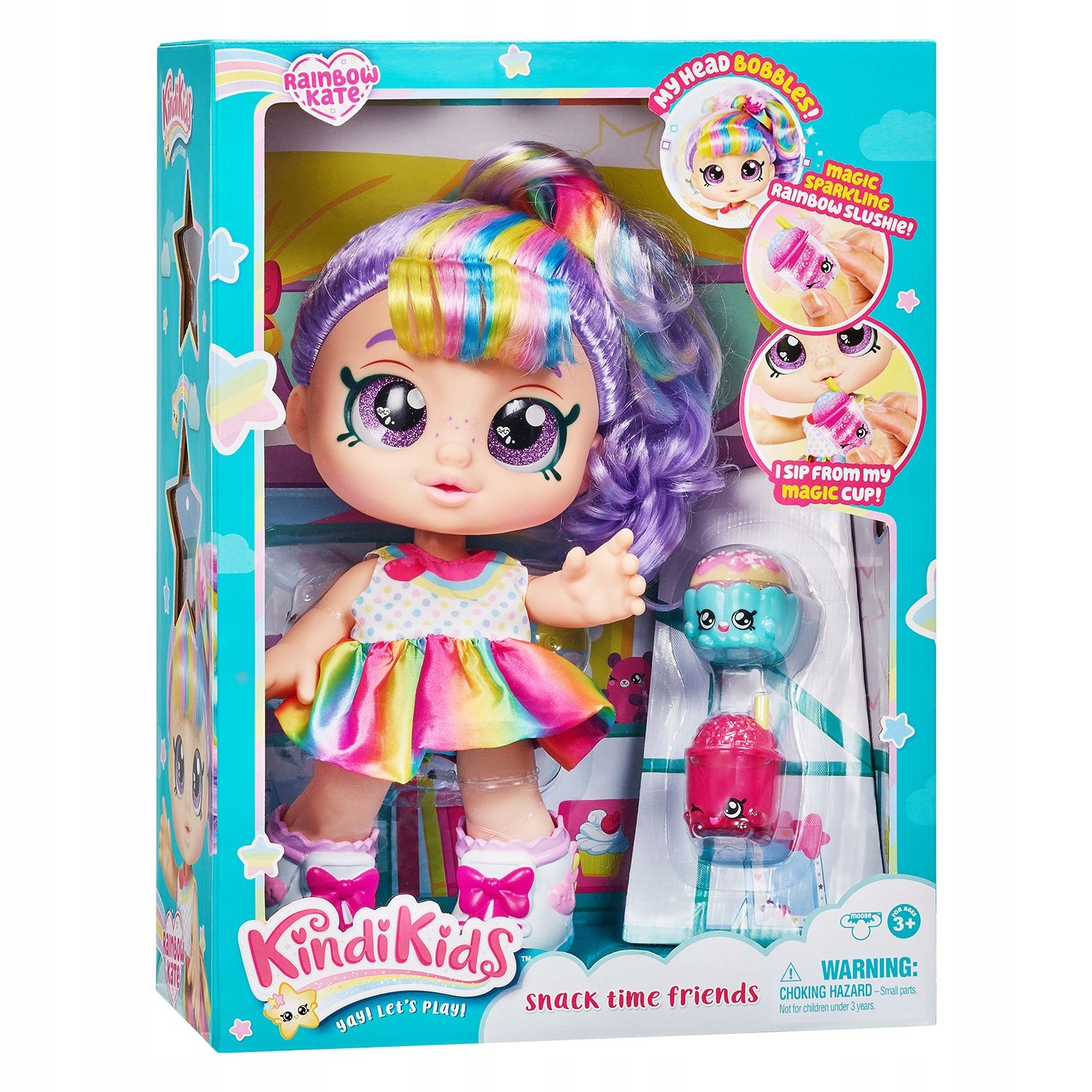 Kindi Kids Zestaw Rainbow Kate +akcesoria lalki lalka Piękne Włosy tęczowe