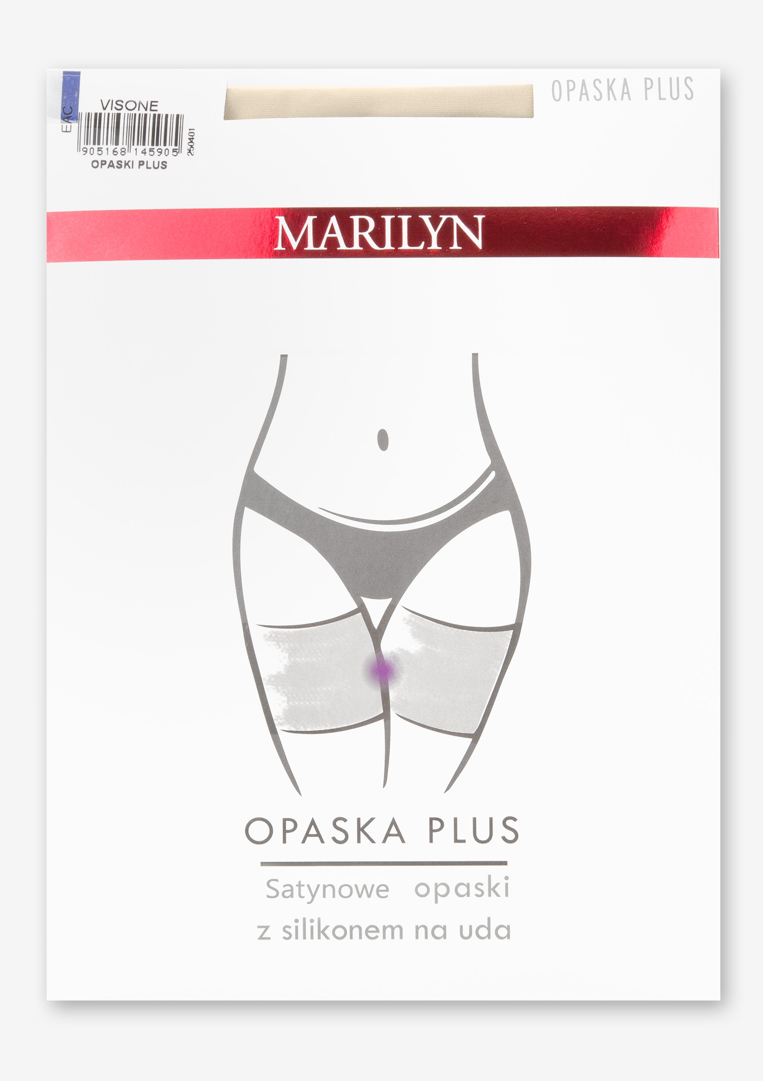 Marilyn Opaska na uda PRZECIW OTARCIOM satynowe beżowe XL-XXL Model opaska na uda Marilyn