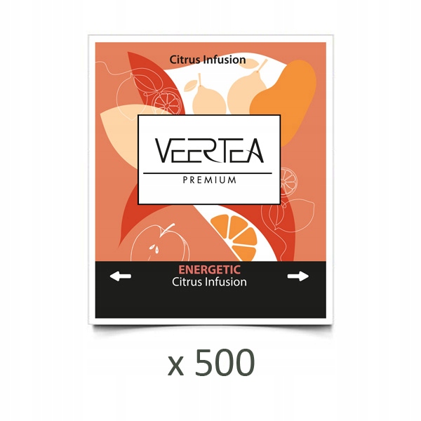 Herbata Veertea Energetic Citrus owocowa w kopertach 500 saszetek