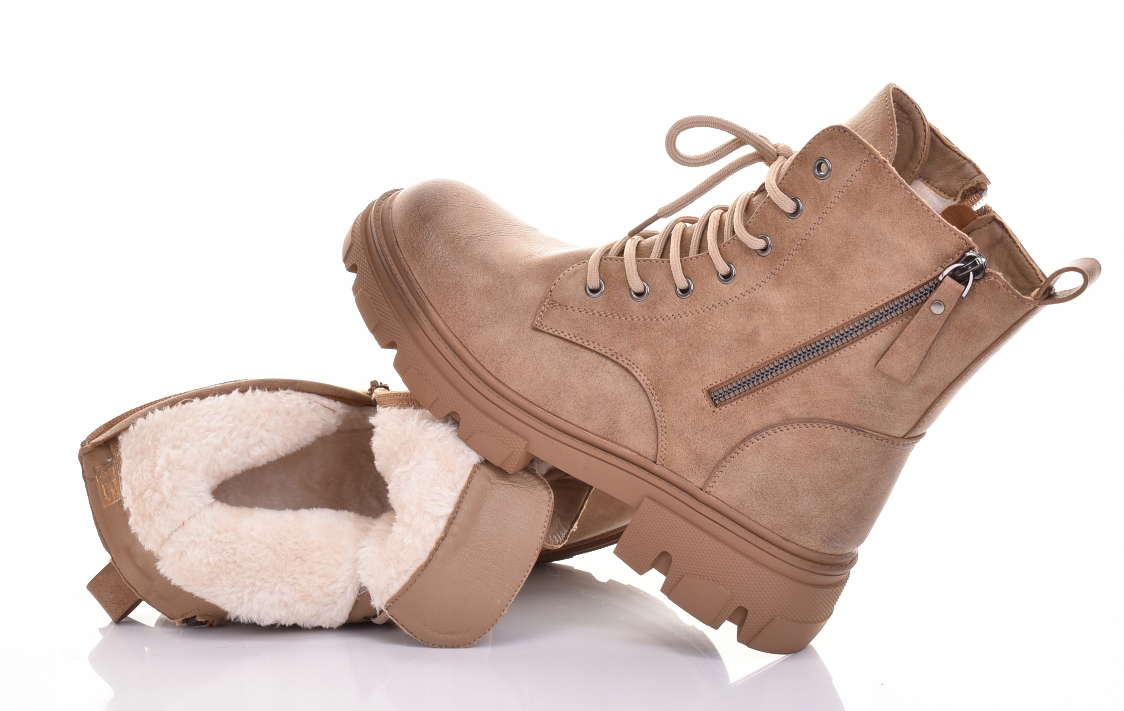 Dámské Kotníkové Boty Workery Zateplené Traperky Zip Ekokůže Módní Pohodlné