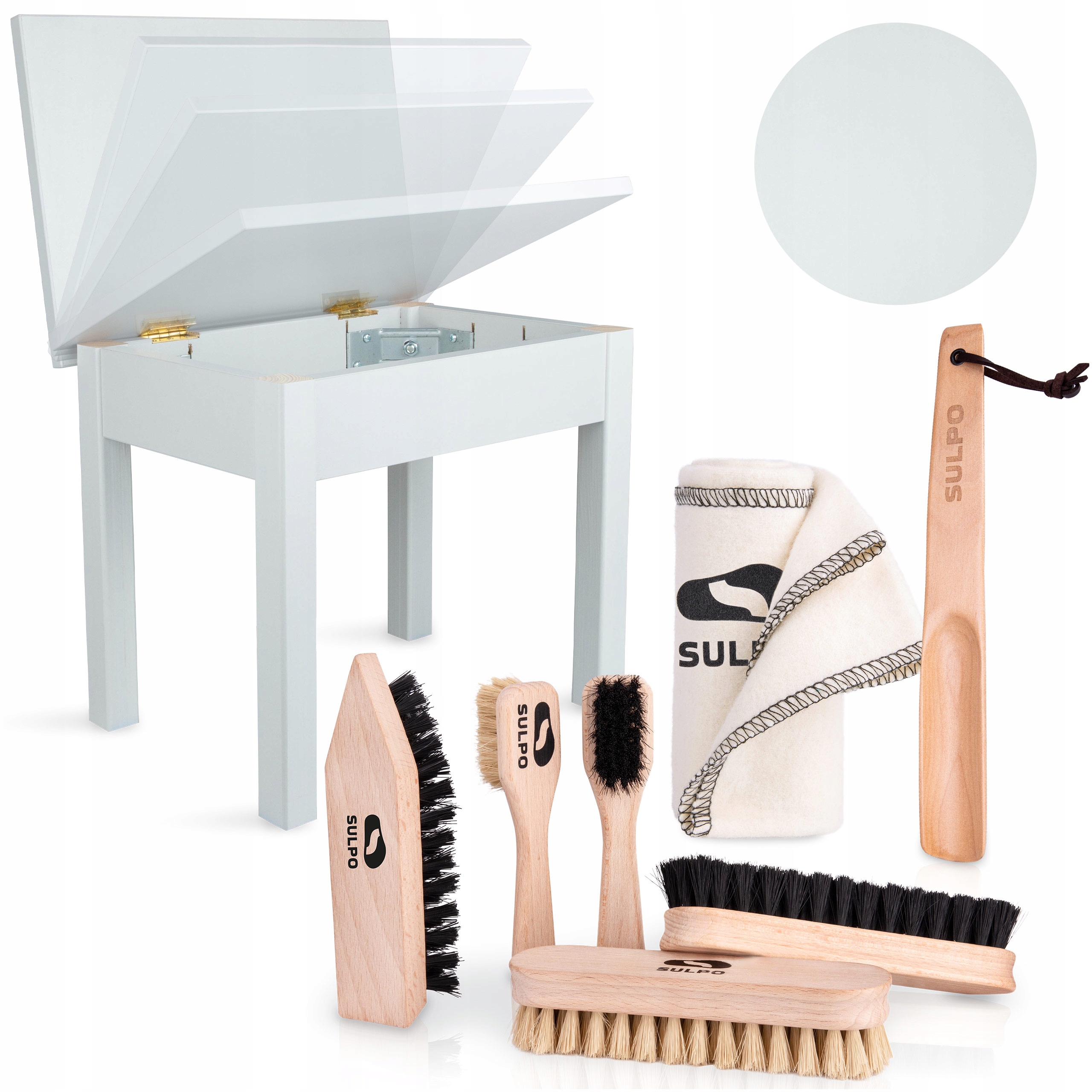 Sada Kartáčů Na Boty S Bílou Stoličkou, Kožená Obuv, Péče O Tělo