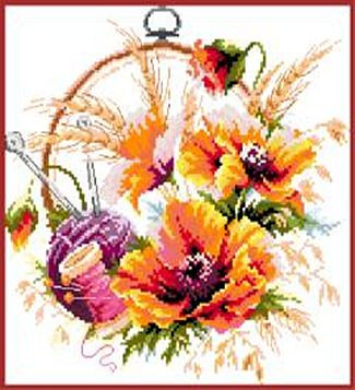 Křížková výšivka počítaná sada (kanva, mulina)