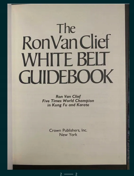 Ron Van Clief - White and Purple Belt Guidebook - dwa tomy