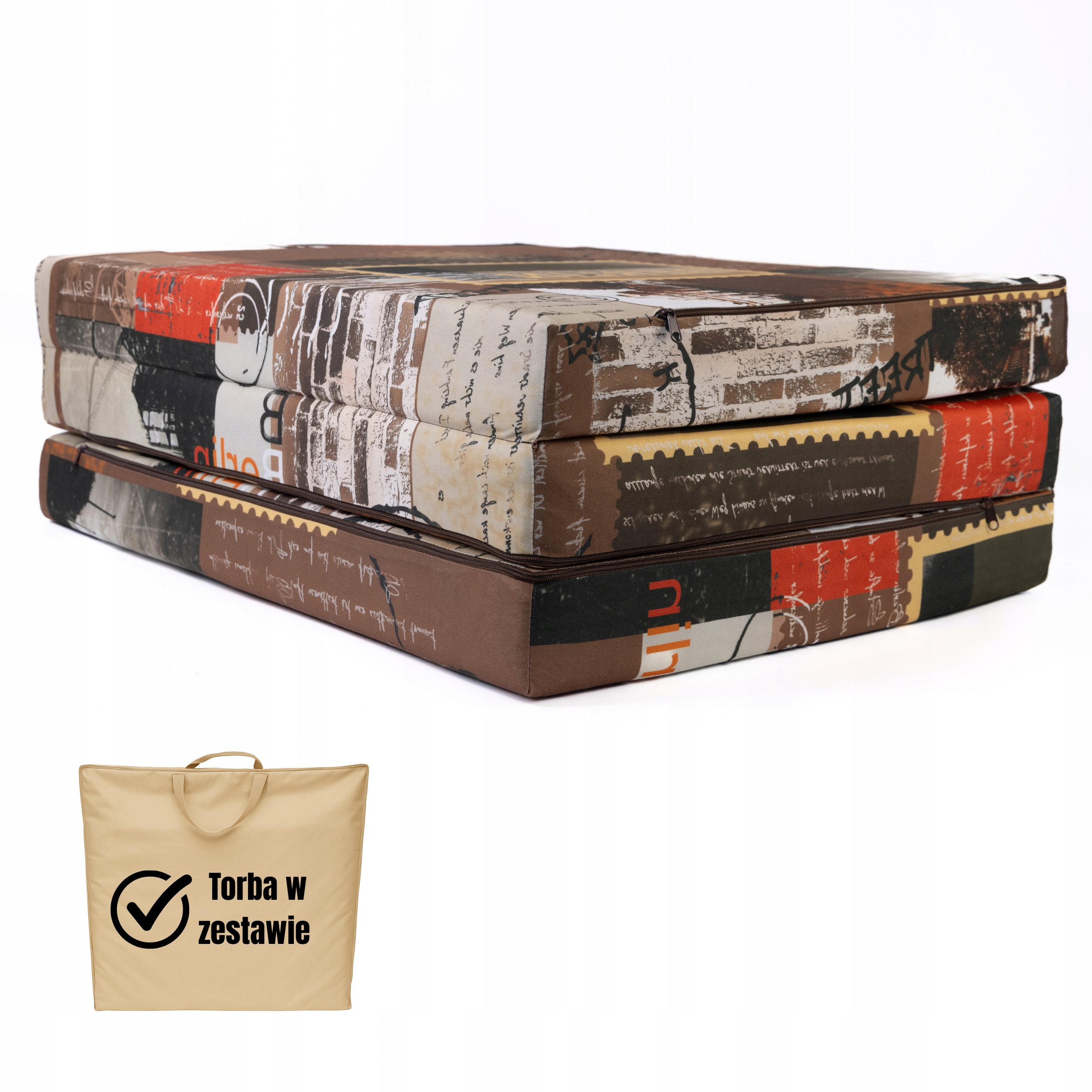 Materac Turystyczny Składany Rozkładany Kamping Auto Kamper Domu 195X80X9CM