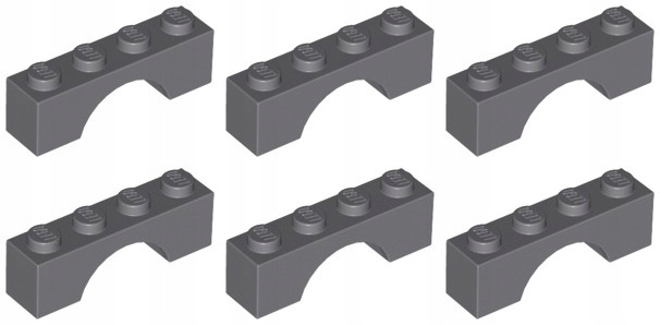

Lego 3659 Łuk 1x4 szary ciemny (8g) 6 szt.