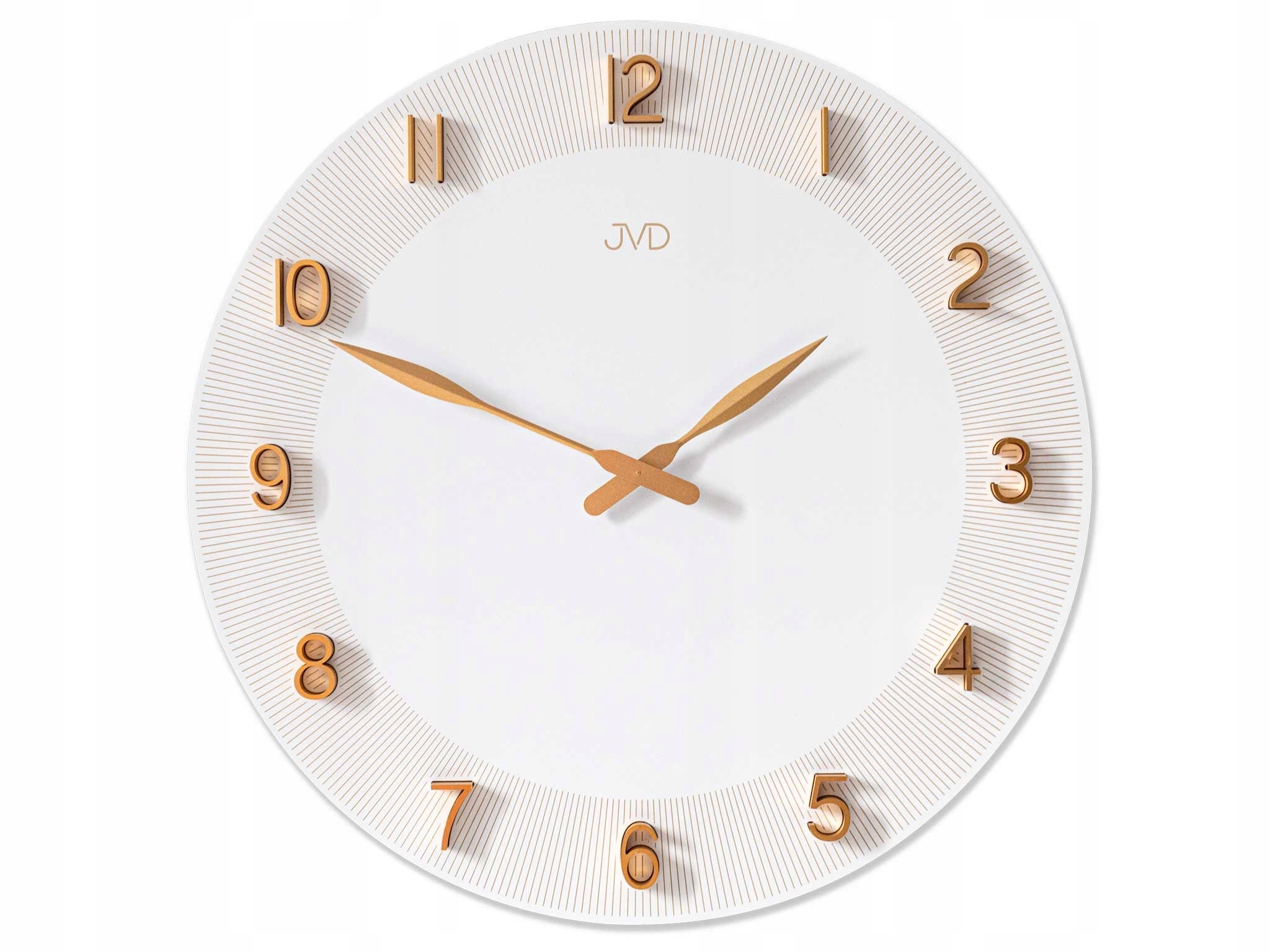 Biely Nástenný Hodinový Strojček Jvd HC501.1 Veľký Čitateľný S Klasickou Batériou