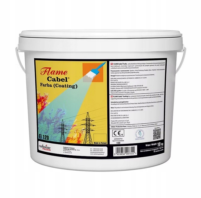 Protipožiarna Farba 10 Kg Carboline Flame Cabel Farba