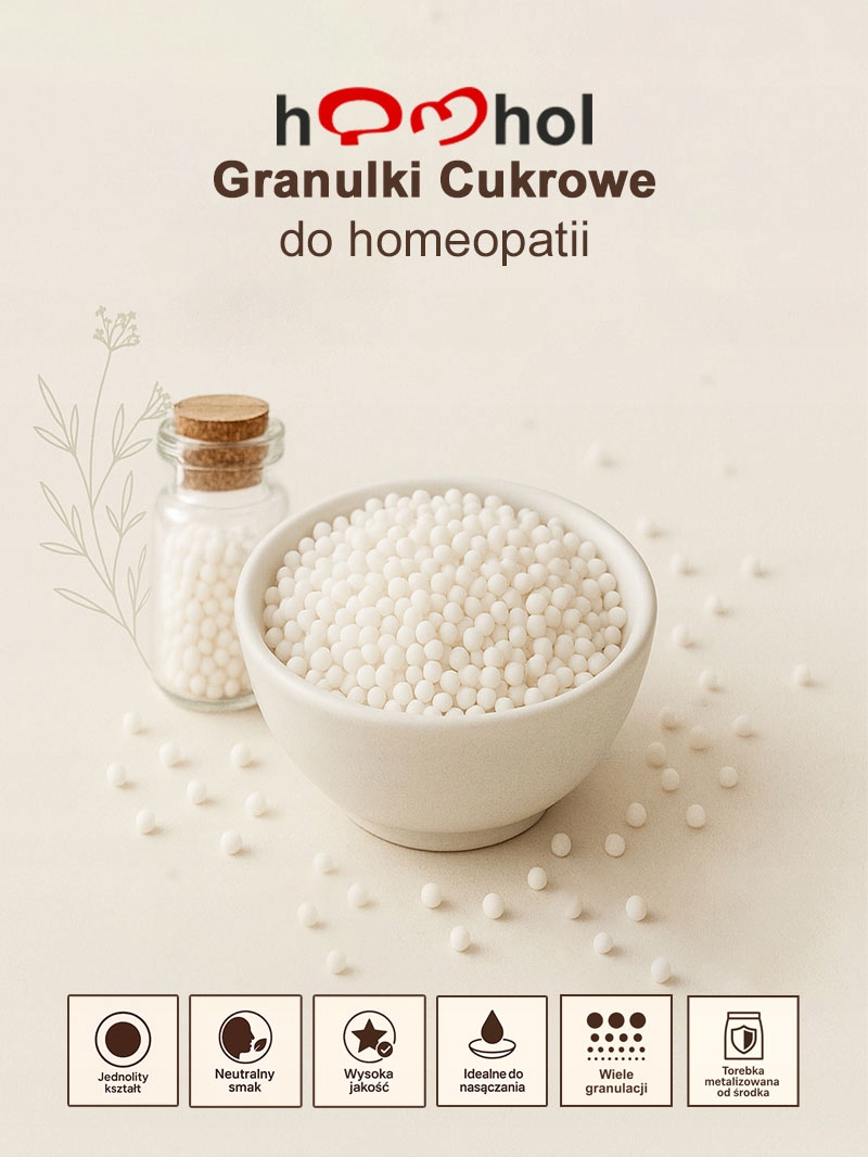 Granulki do terapii homeopatycznej cukrowe 220-280/1g opak.1kg, 1,7 mm